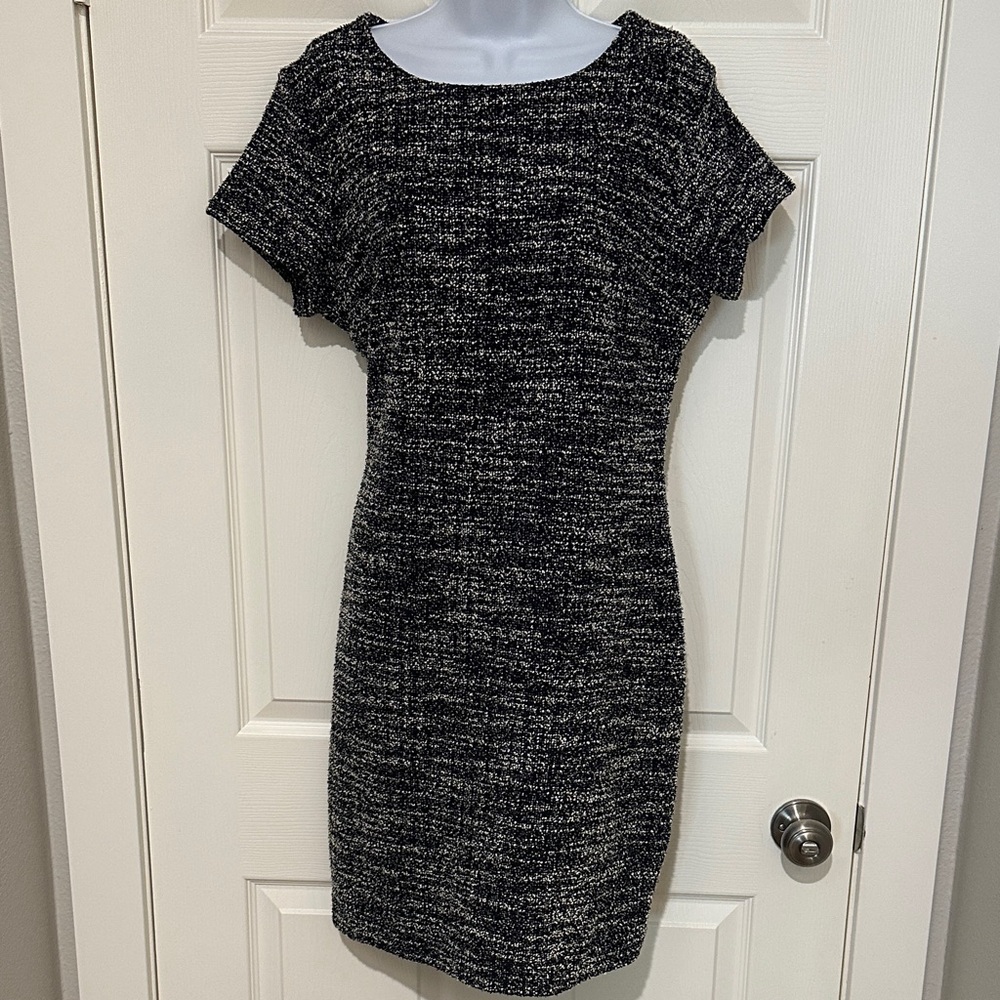 Banana Republic Black and White Tweed Mini Dress